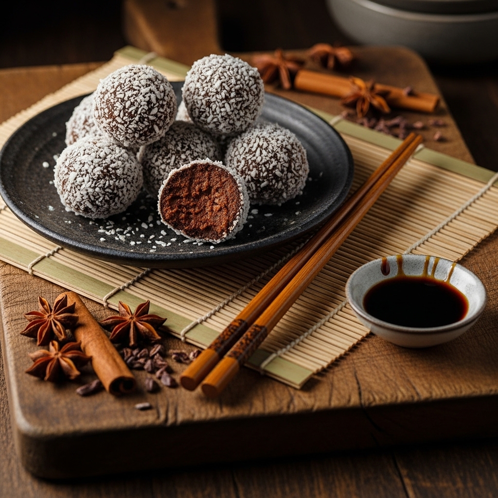 Spiced Paleo Chocolate Truffles in Spicy Coconut Coating