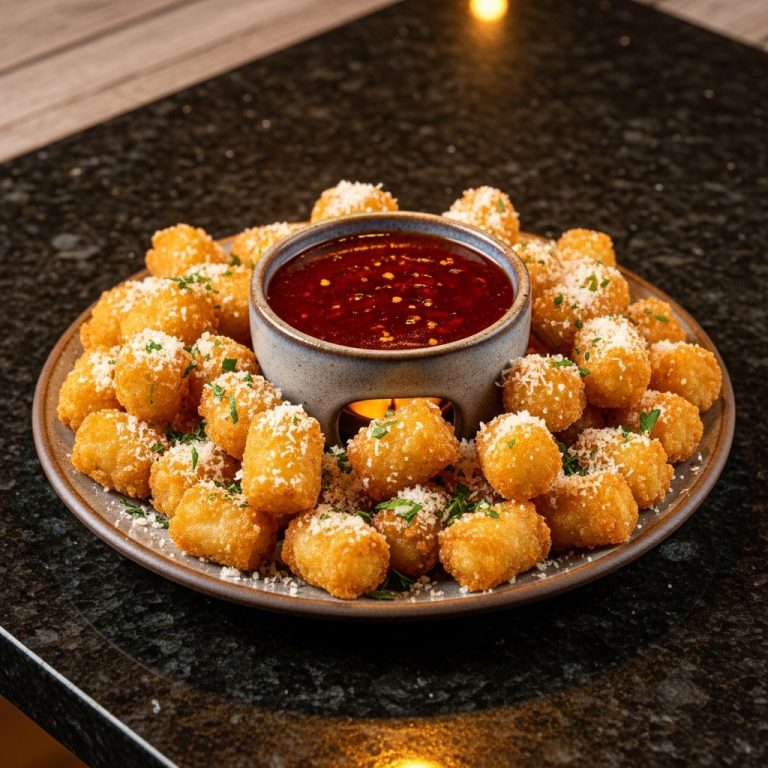 Spicy BBQ Fondue & Garlic Parmesan Tots