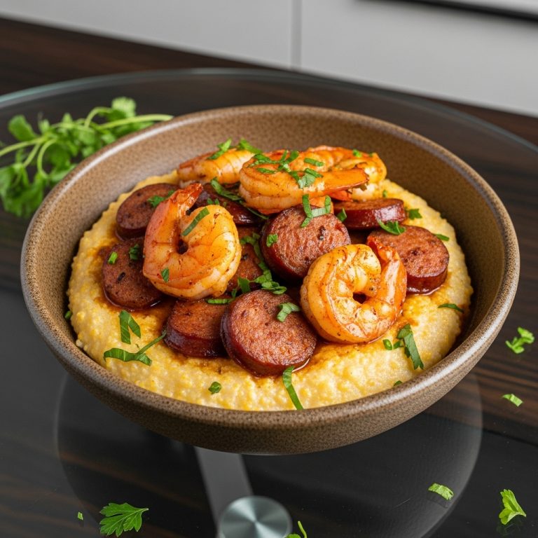 Spicy Cajun Shrimp and Grits with Andouille Sausage – Gluten-Free