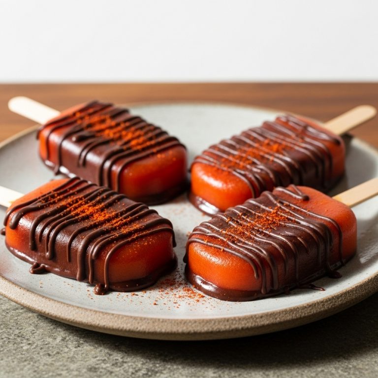 Spicy Chocolate Mango Pops