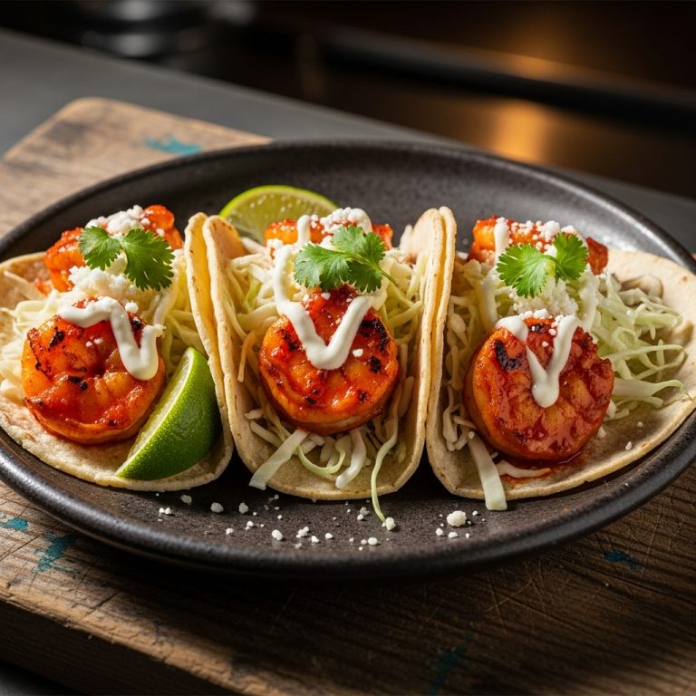 Spicy Garlic Shrimp Street Tacos