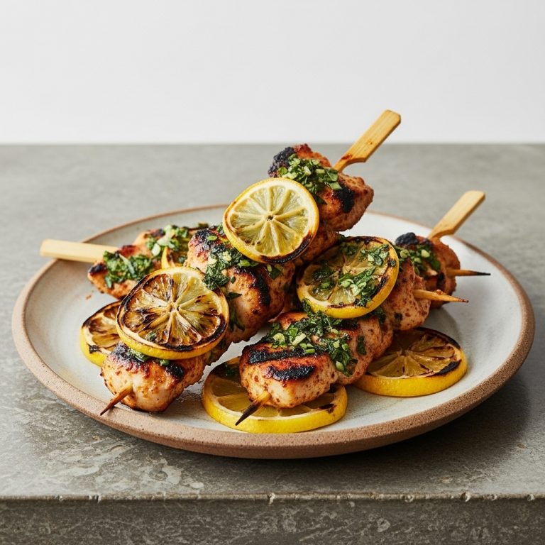 Spicy Grilled Lemon Herb Chicken Skewers