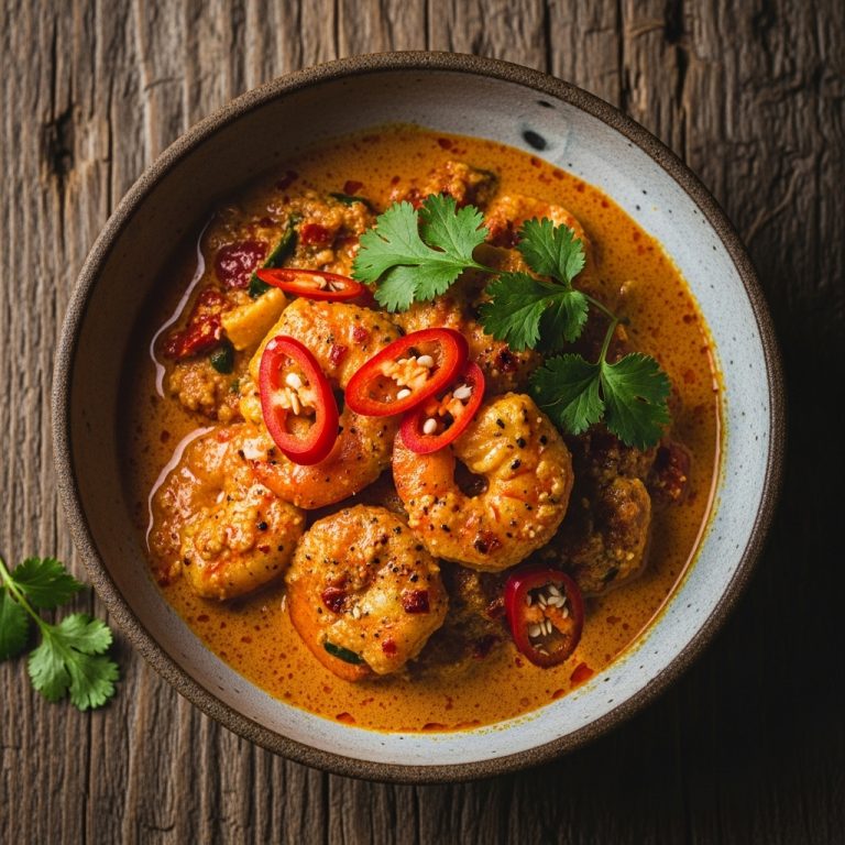 Spicy Malaysian Coconut Shrimp Curry (Paleo-Friendly)