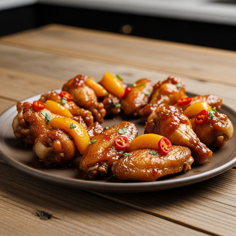 Spicy Peach BBQ Chicken Wings