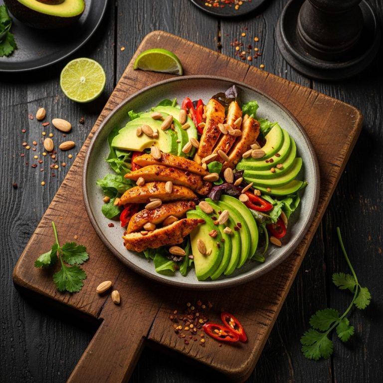 Spicy Peri-Peri Chicken Salad with Avocado and Almonds
