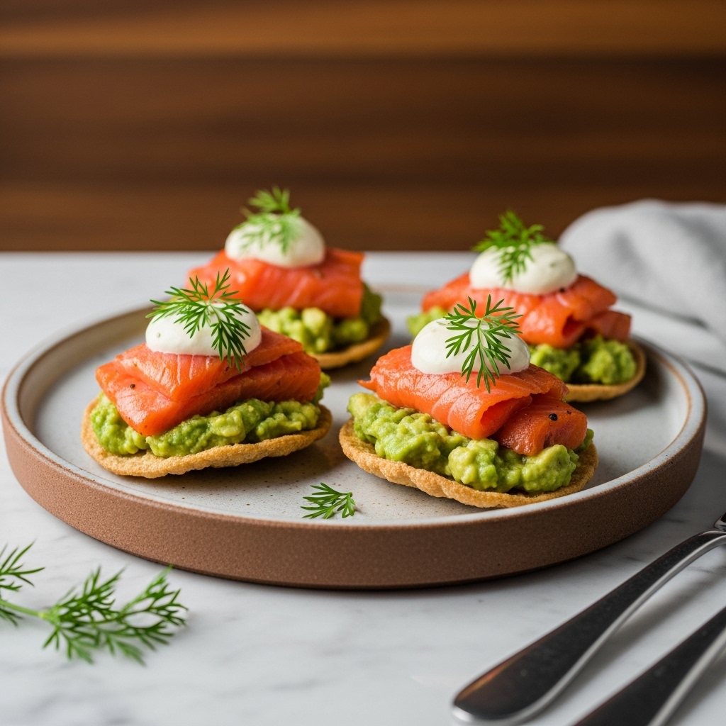 Spicy Smoked Salmon & Avocado Boats with Zesty Lemon-Dill Sauce (Paleo-Friendly)