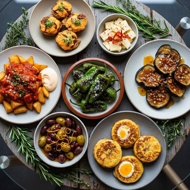 Spicy Vegetarian Spanish Brunch Tapas Feast