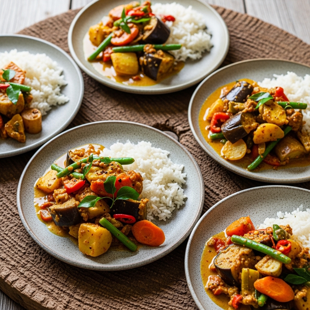“Sri Lankan Vegetable Curry Delight – A Flavorful and Healthy Meal for Six”