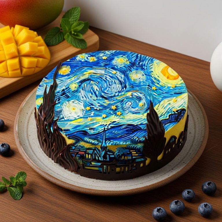 Starry Night Mango Mousse Cake
