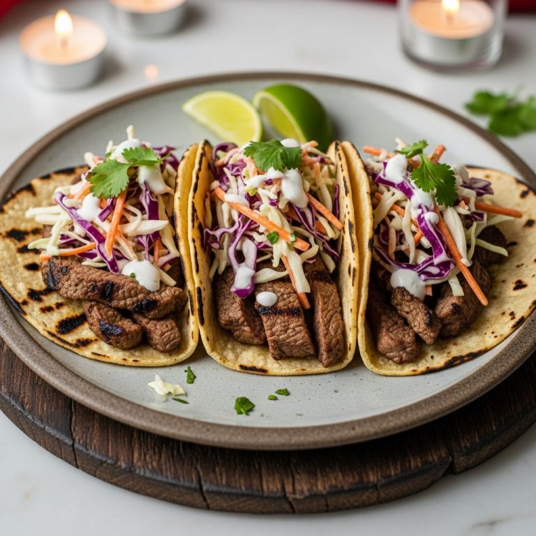Street Food Festival Classic Dinner – Carne Asada Tacos with Chipotle Slaw