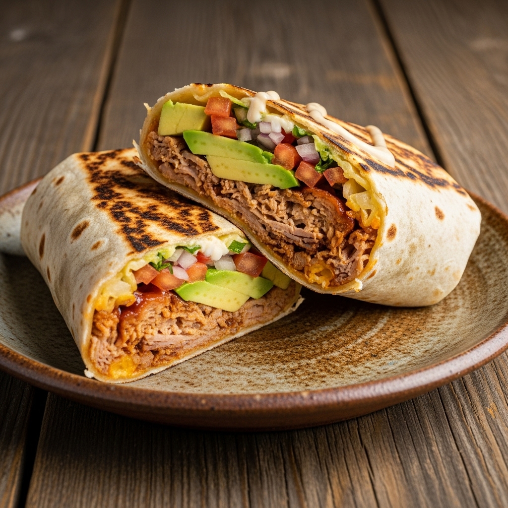 Street Food Fusion BBQ Carnitas Burrito