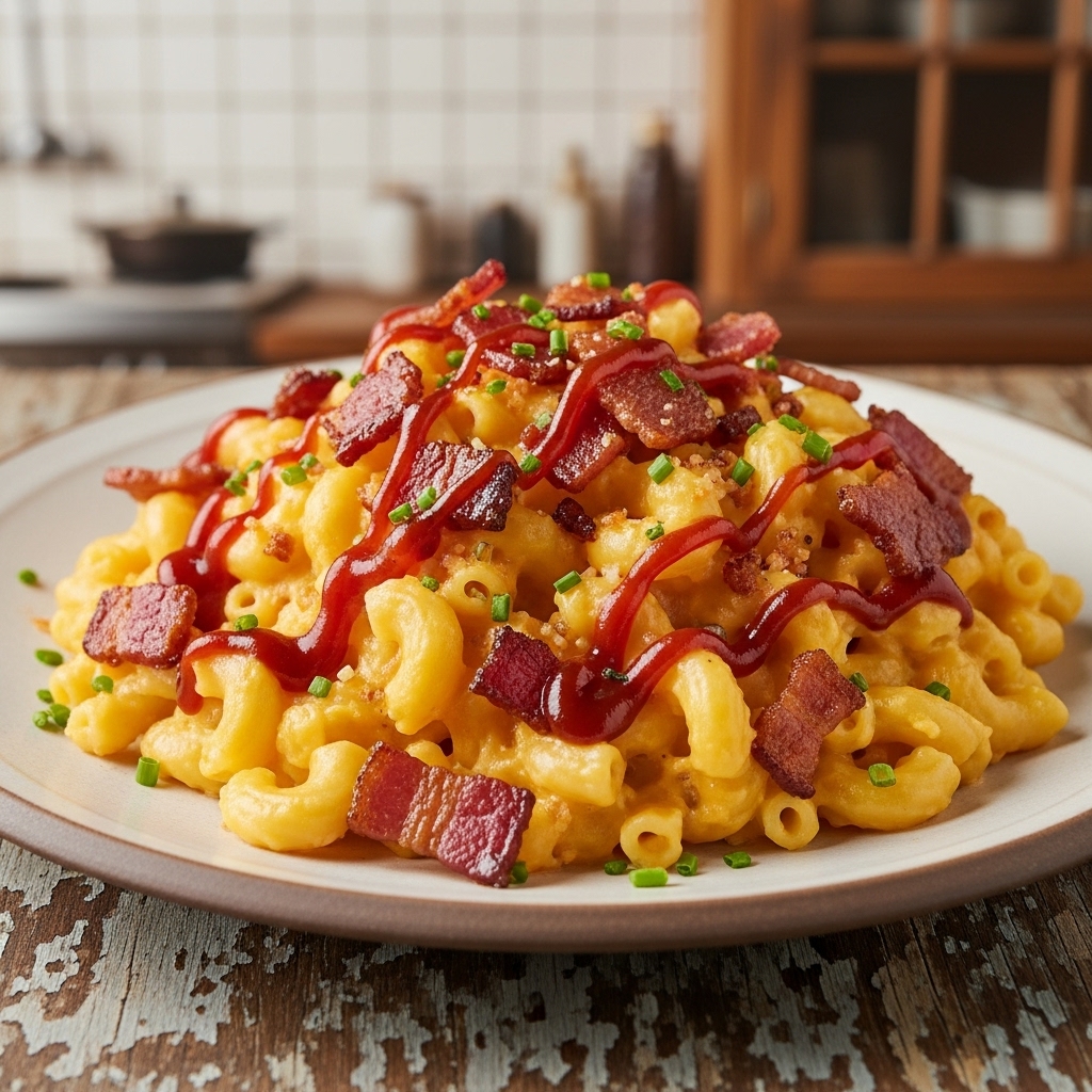 Street Food Lunch: Bangin’ BBQ Bacon Mac & Cheese