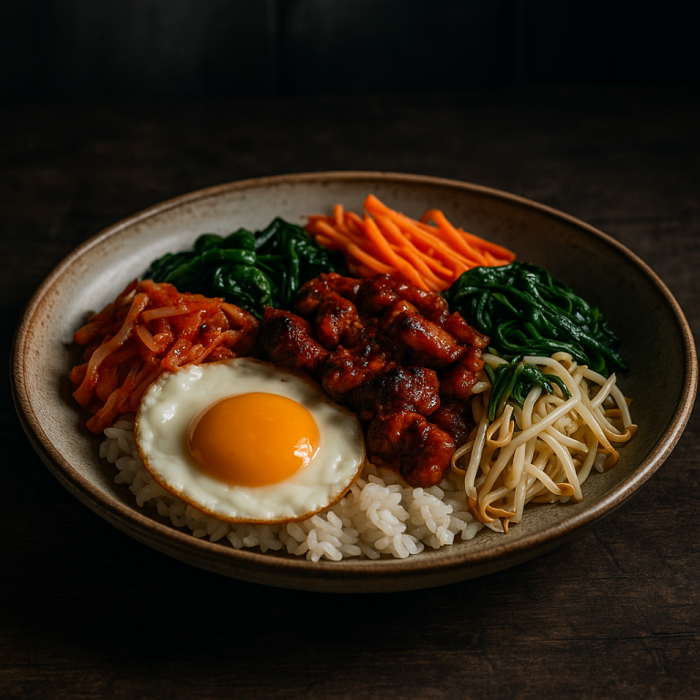 Street Food Lunch: Smoky Spicy Korean BBQ Bibimbap