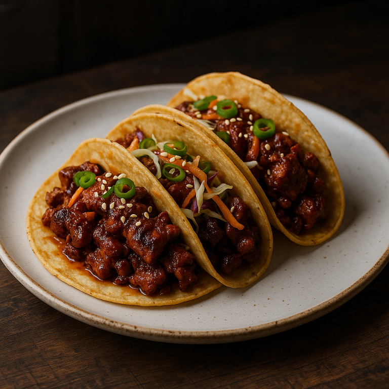 Street Food Lunch: Spicy Korean BBQ Tacos