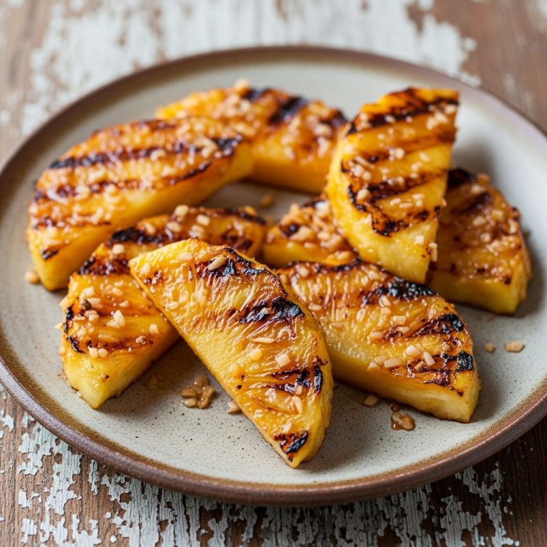 Street Food Spicy Grilled Pineapple with Coconut Rum Glaze
