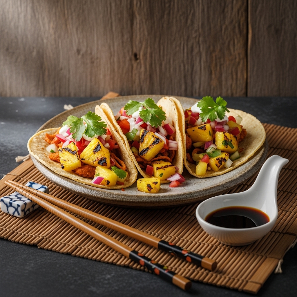 Street-Fusion Tacos with Charred Pineapple Salsa