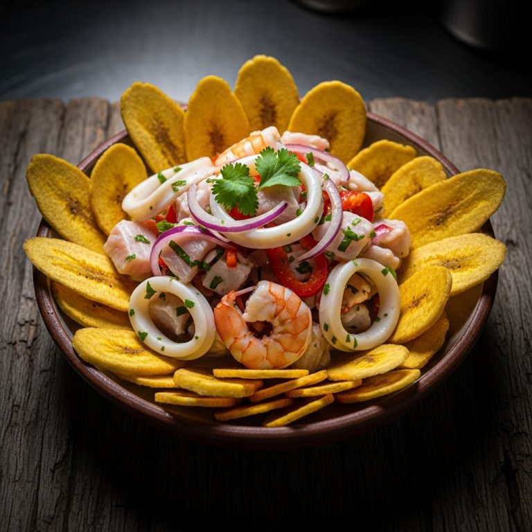 Street Market Ceviche with Crispy Plantain Chips