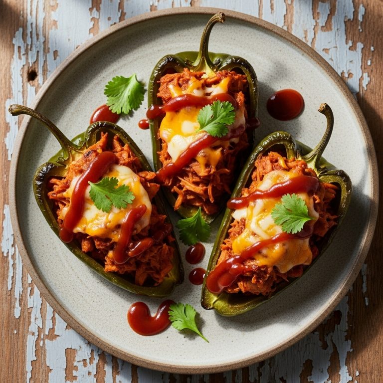 Stuffed Poblano Peppers with Smoky BBQ Jack Cheese