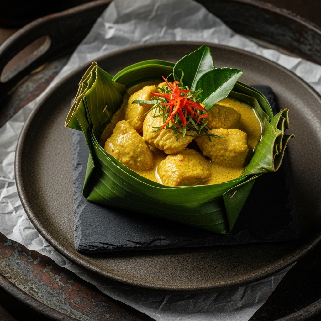Succulent Cambodian Chicken Amok Steamed in Banana Leaves – A Culinary Adventure for the Discerning Palate