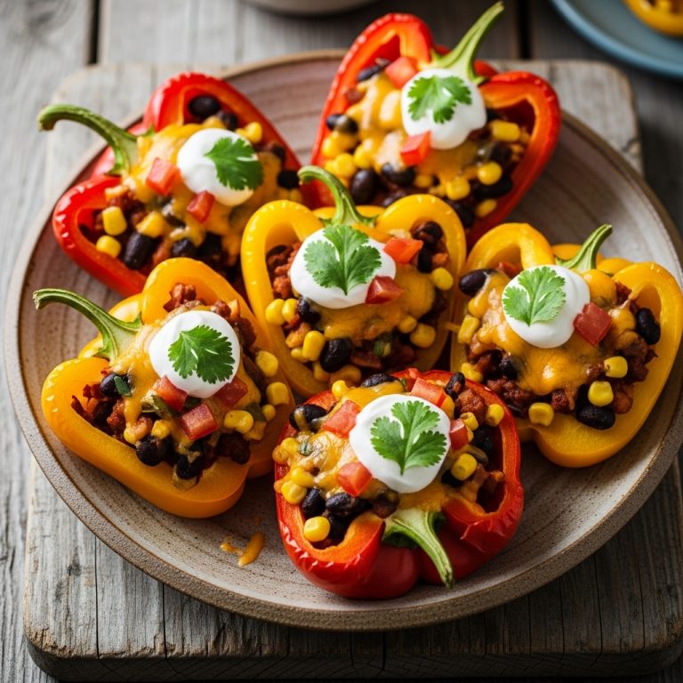Succulent Tex-Mex Veggie Stuffed Bell Peppers: A Delectable Vegetarian Fiesta