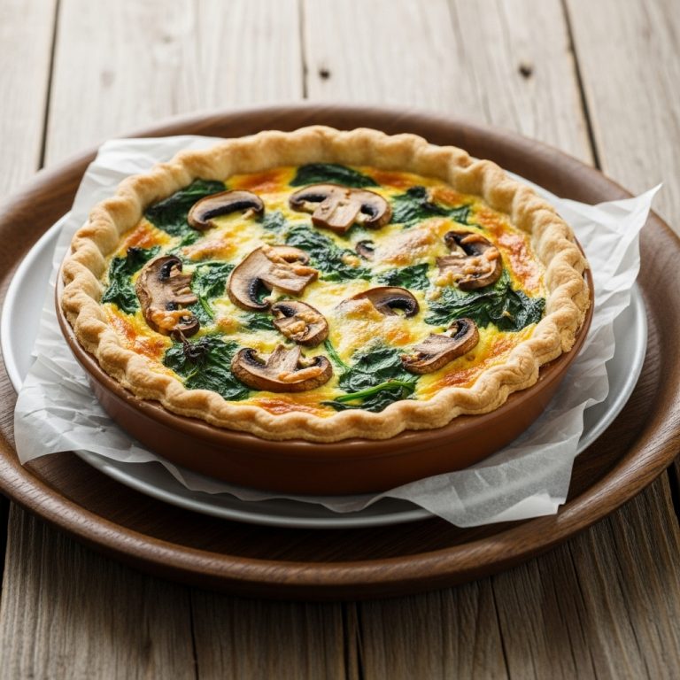Succulent Veggie Breakfast Quiche with Spinach, Mushrooms, and Cheese