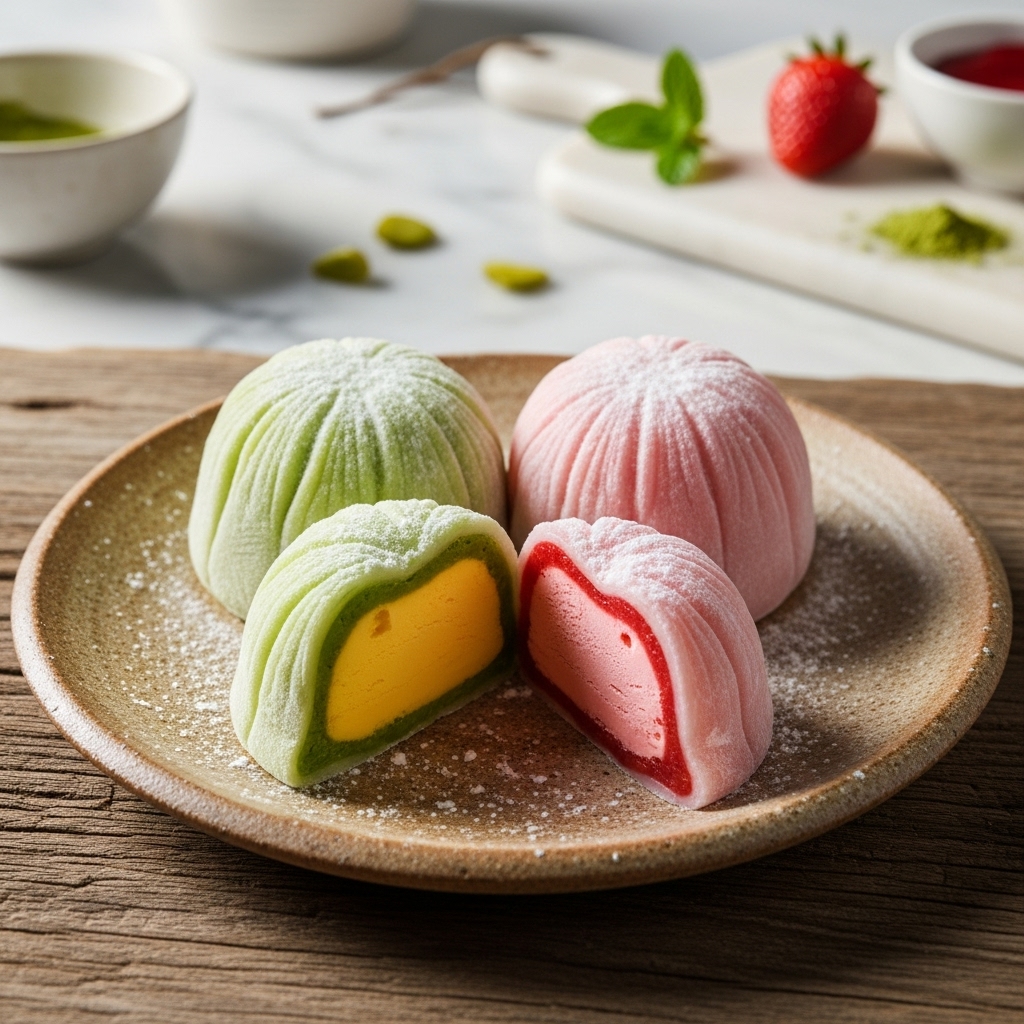 Summer Snow Blossoms: A Japanese Mochi Ice Cream Fantasy