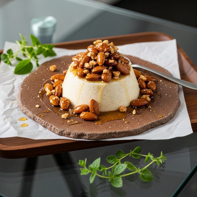Sumptuous Orange-Infused Vanilla Bean Panna Cotta with Honey-Roasted Almonds