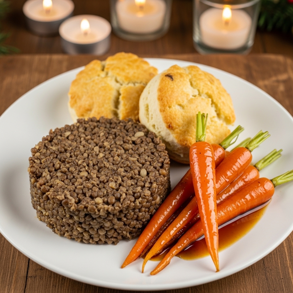 Scrumptious Scottish Dinner Feast: Haggis, Neeps & Tatties with Whisky-Glazed Salmon
