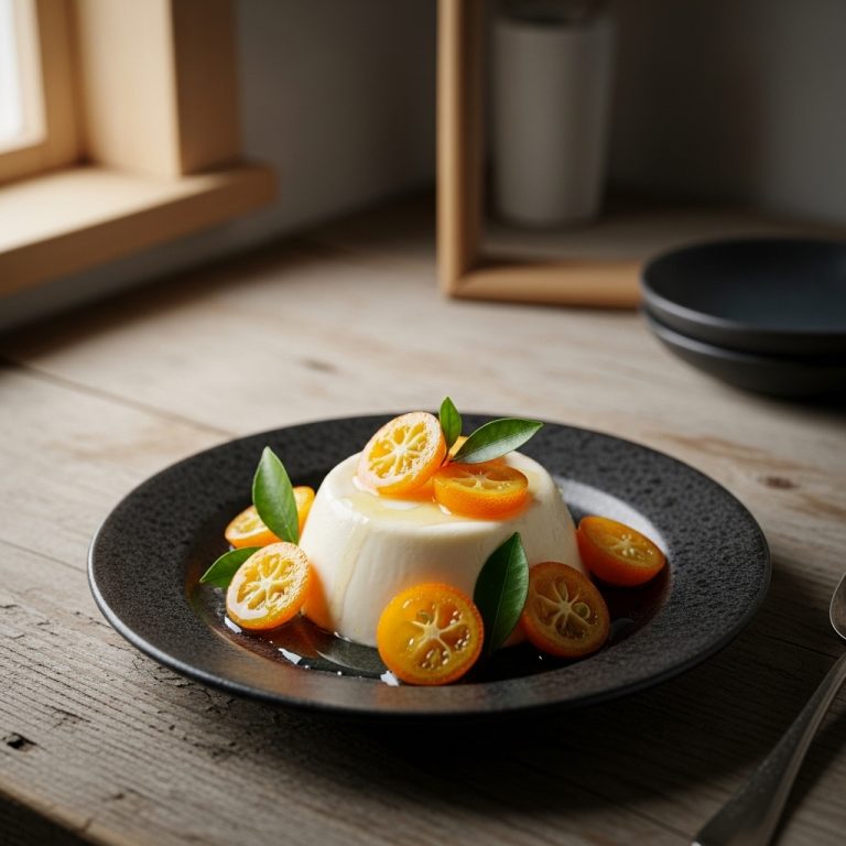 Sun-Kissed Orange Blossom Panna Cotta with Candied Kumquats