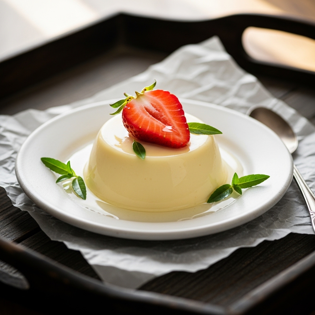 Sun-Kissed Strawberry & Lemon Verbena Panna Cotta