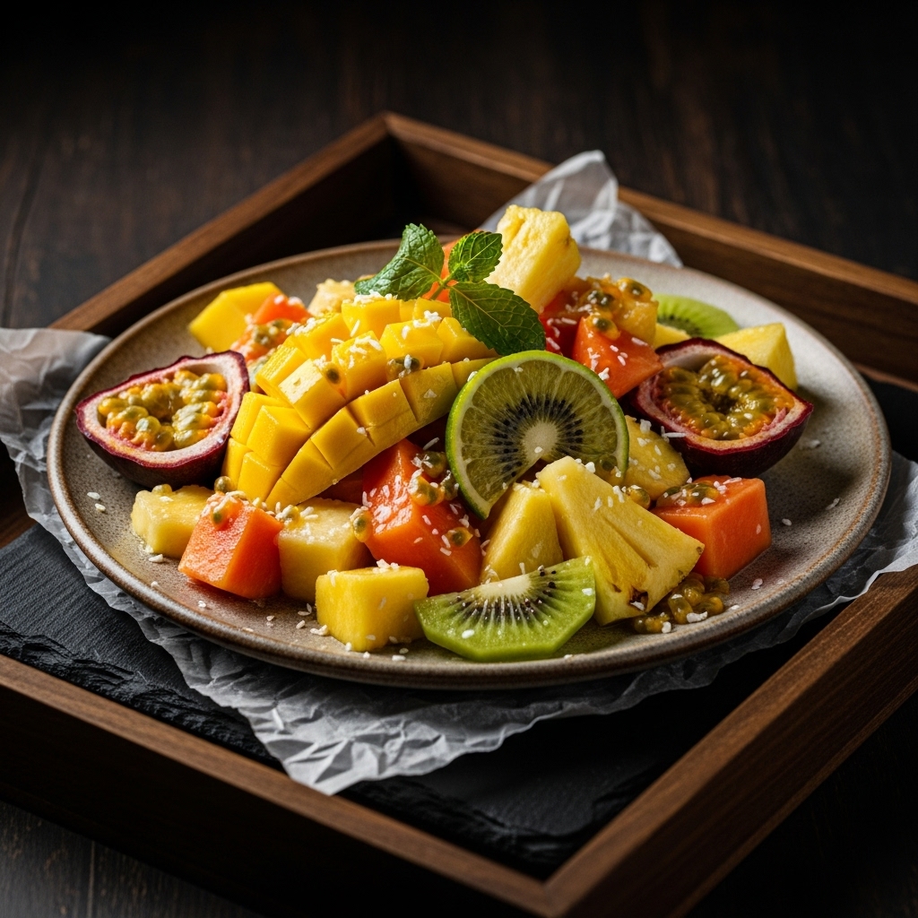 Sun-Kissed Tropical Fruit Salad with Coconut-Lime Dressing