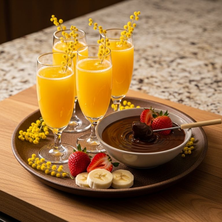 Sunlit Mimosas & Creamy Chocolate Fondue