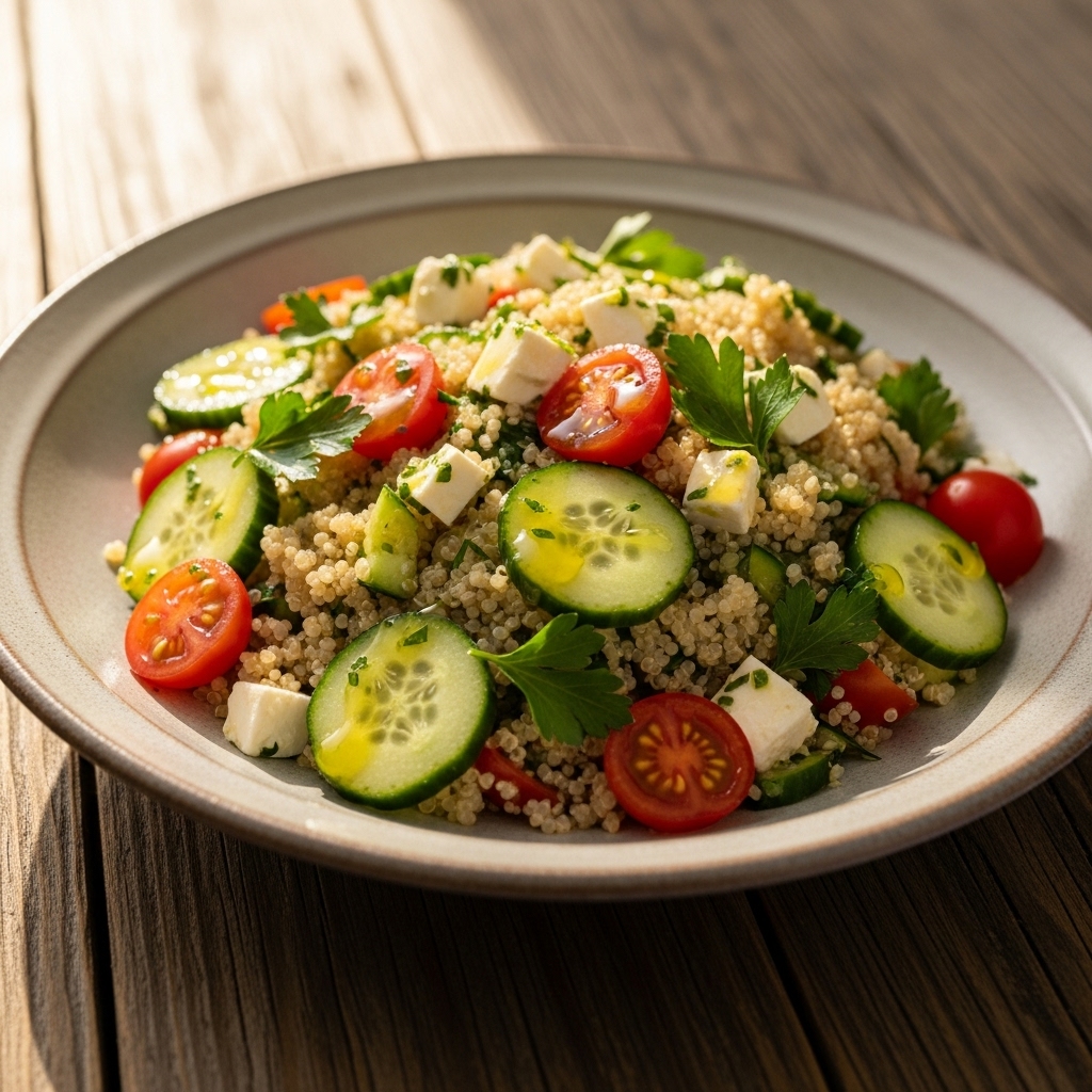 Sunlit Quinoa Salad with Lemon Herb Dressing