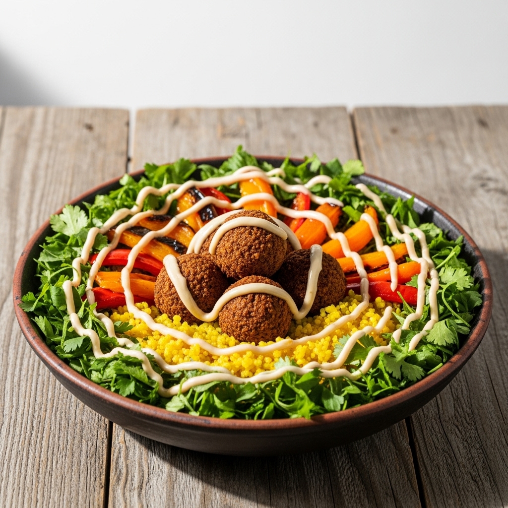 Sunrise Falafel Bowl – A Vibrant and Energizing Middle Eastern Snack