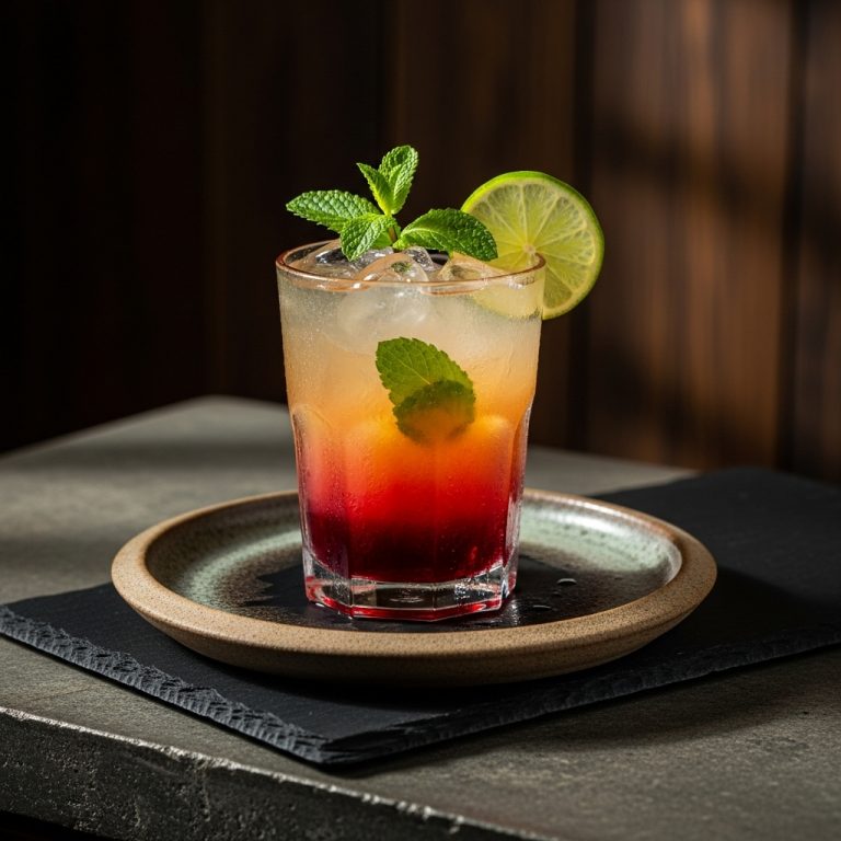 Sunset Mojito Mocktail