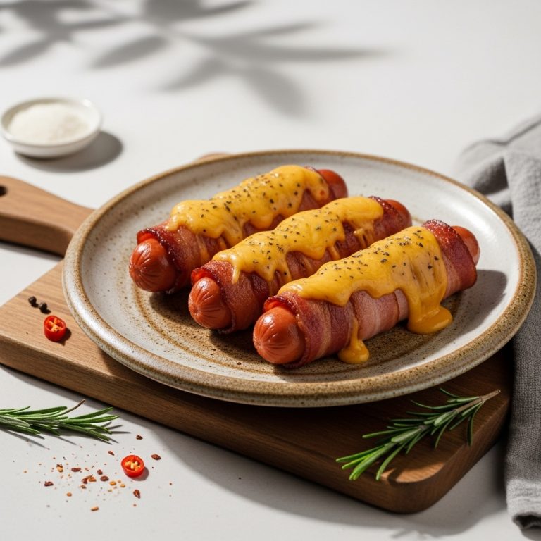 Tailgate Carnival Cheesy Bacon Wrapped Hot Dogs