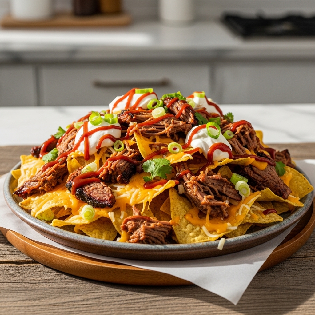 Tailgate Game Day Dinner: Smoky BBQ Beef Brisket Nachos