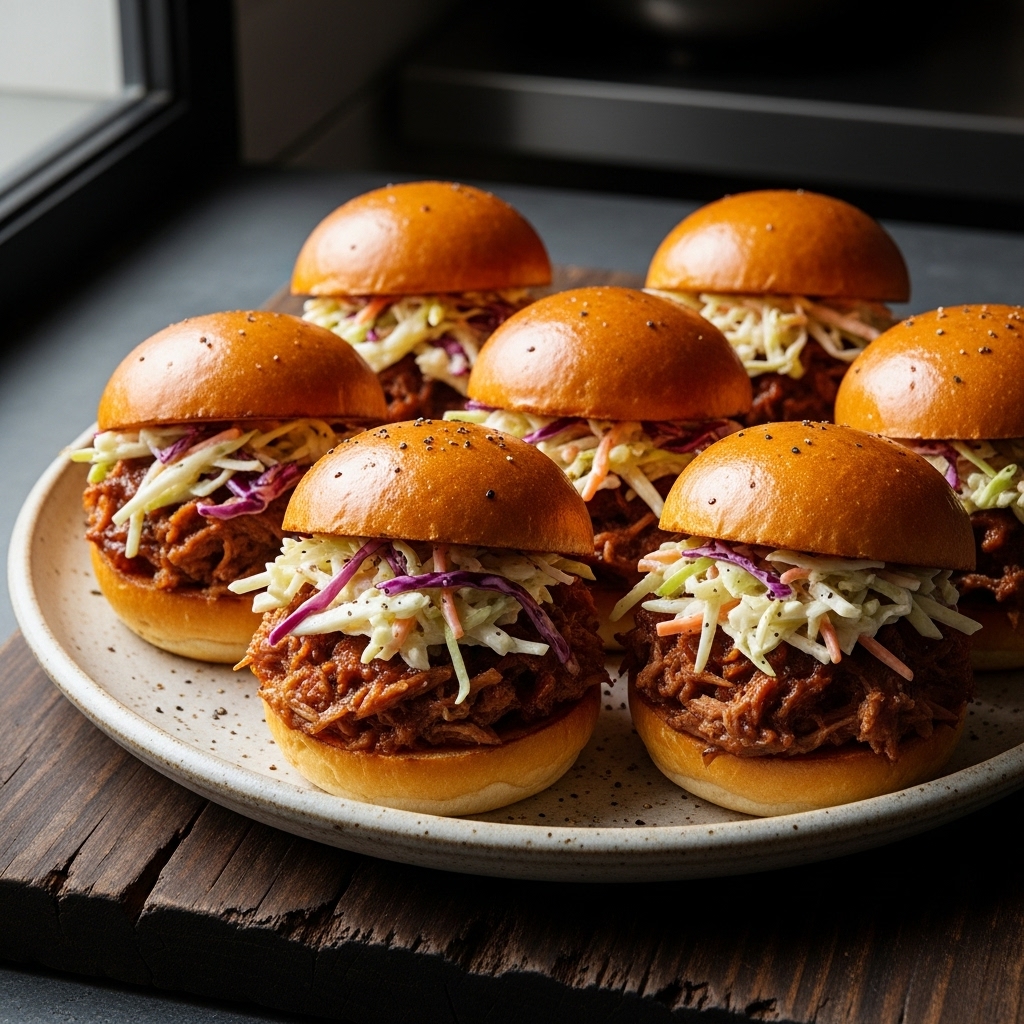 Tailgate Game Day Lunch: Memphis BBQ Pulled Pork Sliders with Smoky Coleslaw