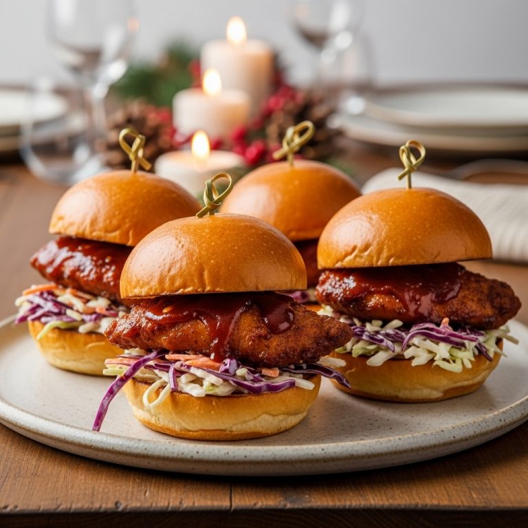 Tailgate Game Day Lunch – Smoky BBQ Chicken Sliders with Spicy Coleslaw