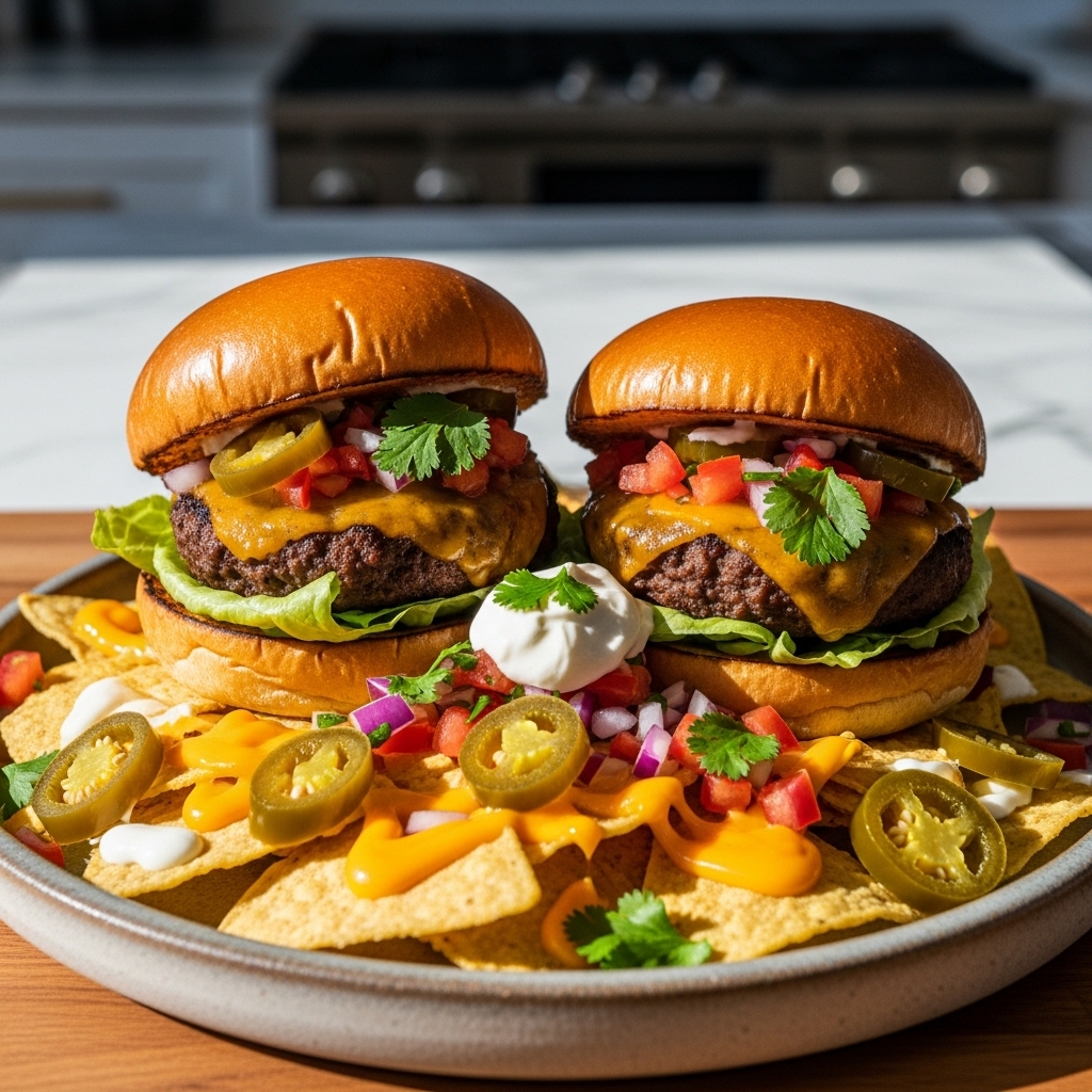 Tailgate Game Day Nacho Chipotle Burgers