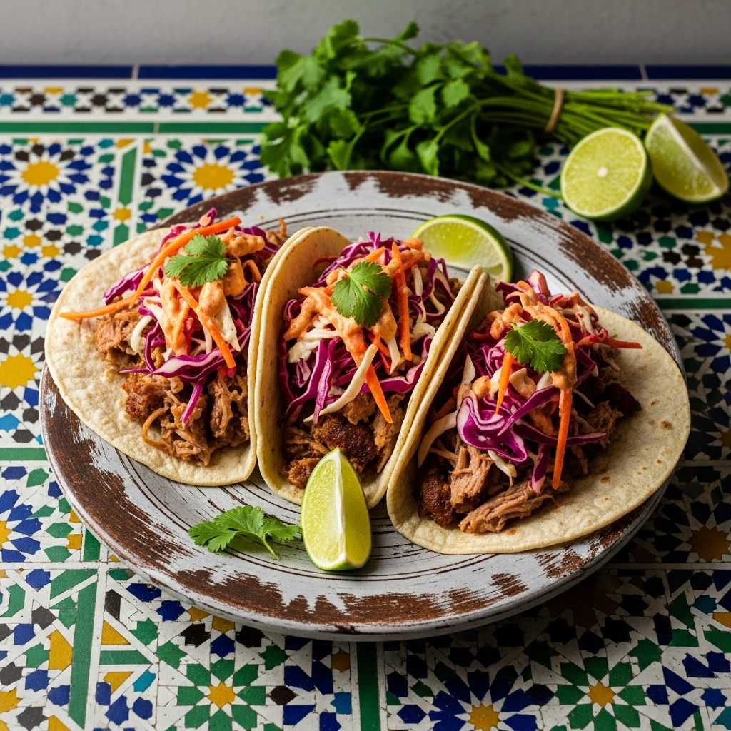 Tex-Mex Carnitas Tacos with Smoky Chipotle Slaw