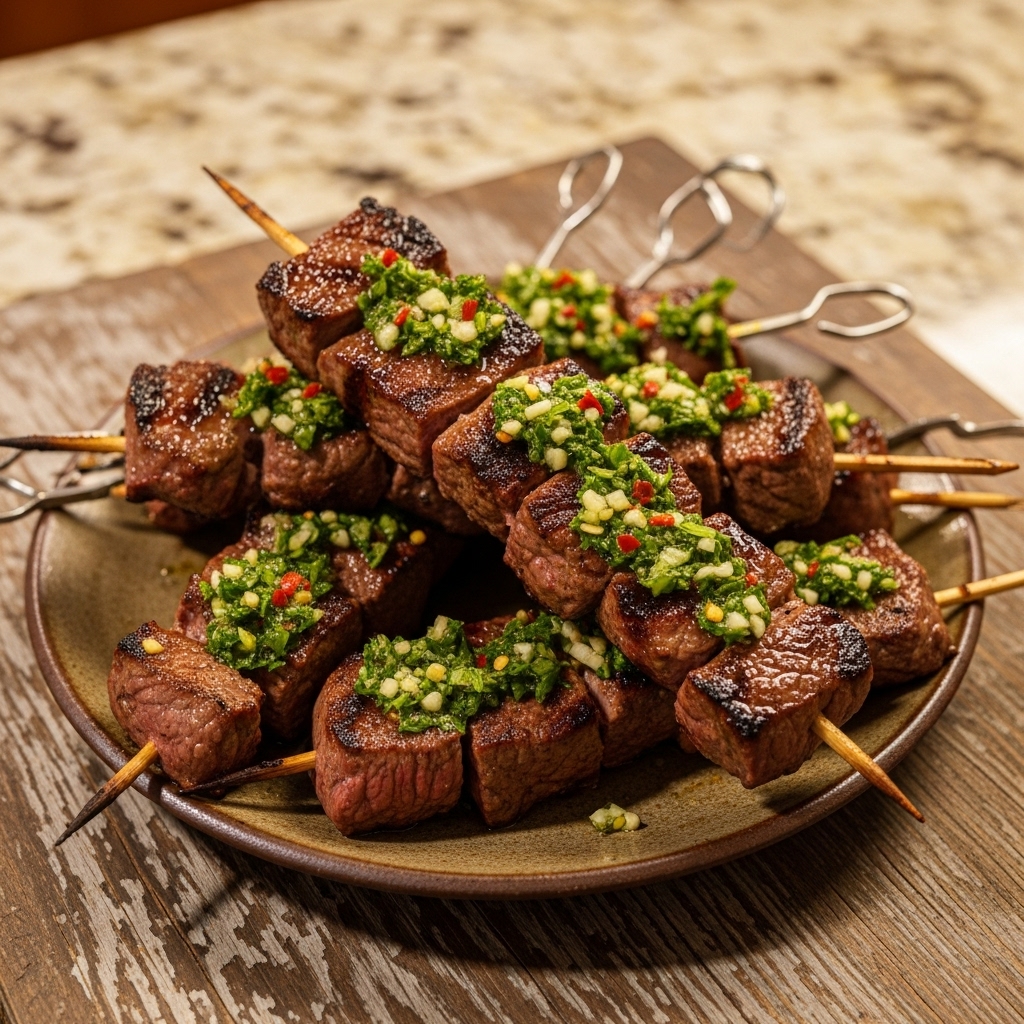 Texas Breeze Chimichurri Steak Skewers