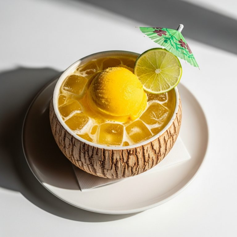 Thai Coconut Lime Mocktail with Mango Sorbet
