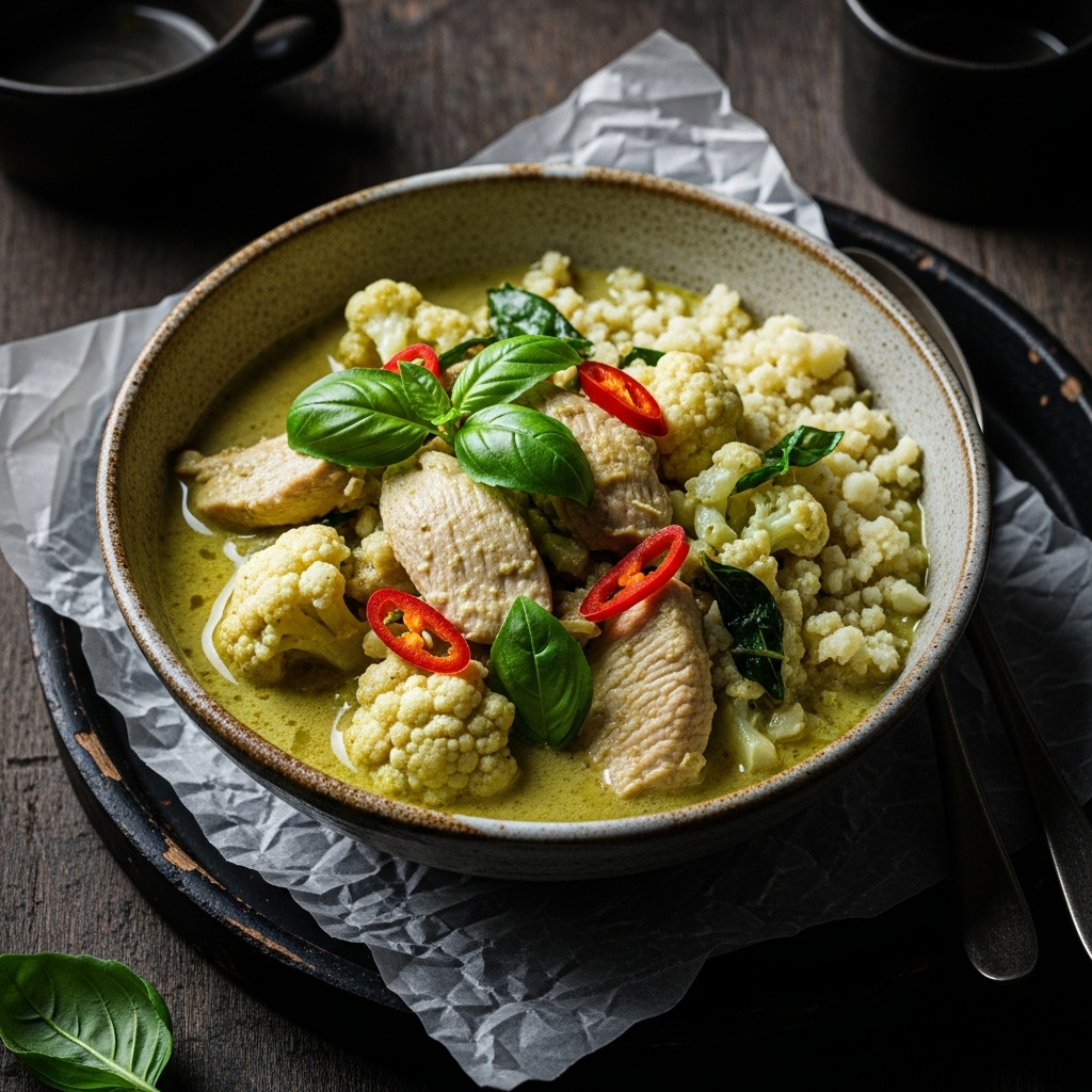 Thai Green Curry Chicken with Cauliflower Rice
