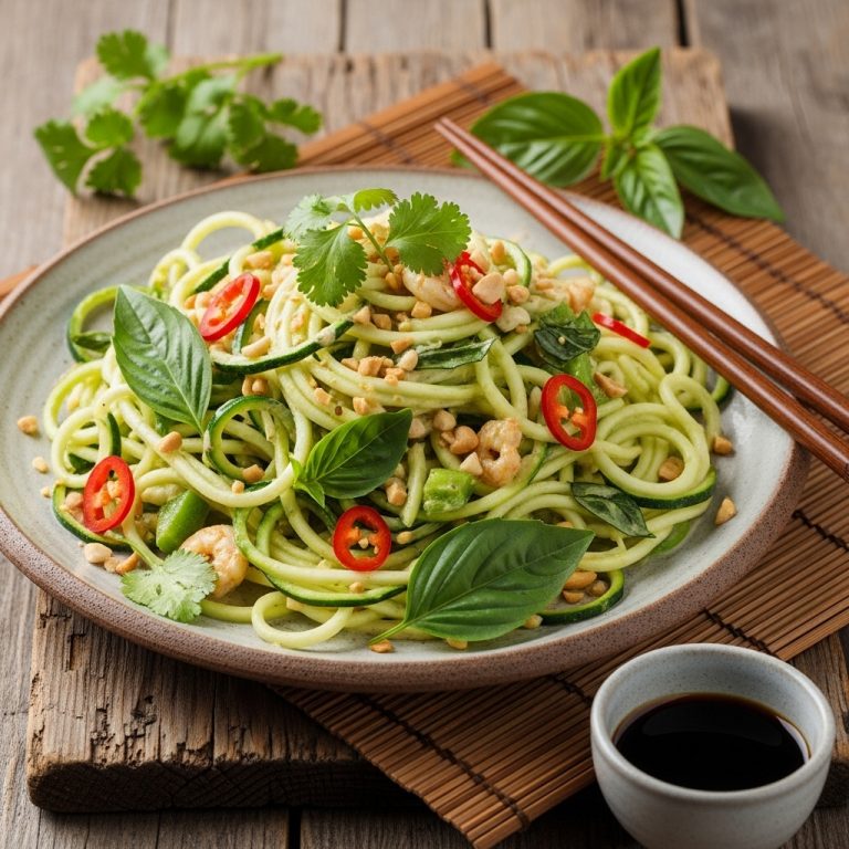 Thai Green Curry Zucchini Noodle Salad (Keto)