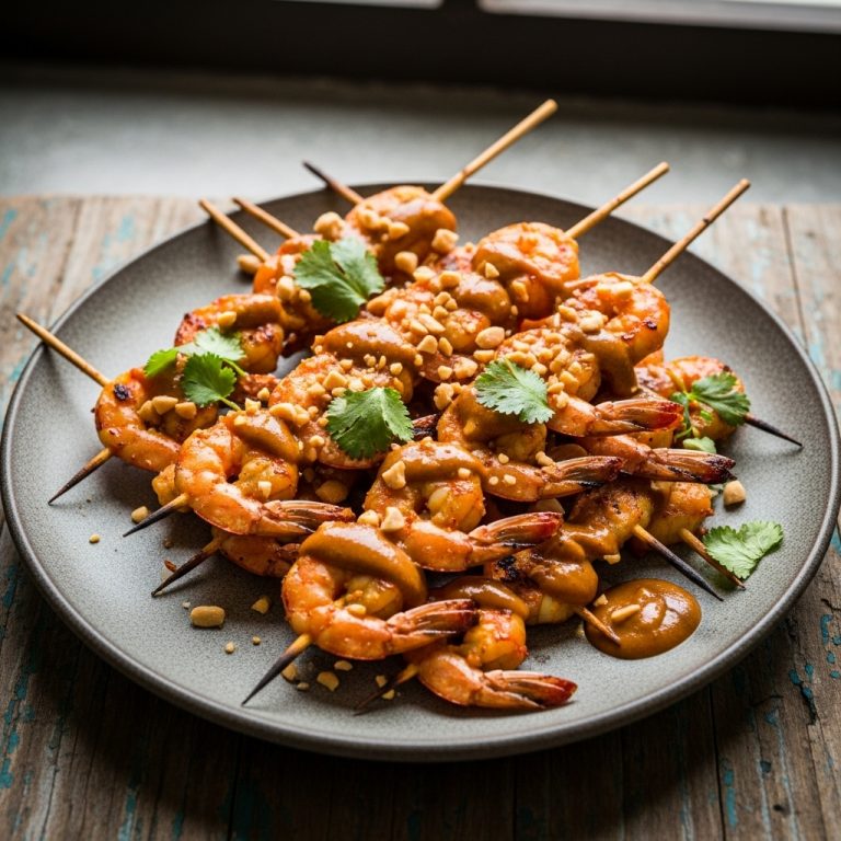 Thai Shrimp Satay Skewers with Spicy Peanut Sauce – Paleo-Friendly Snack Recipe