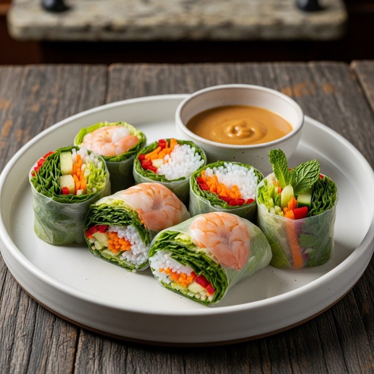 Thai Summer Rolls with Peanut Sauce (Low-Carb)