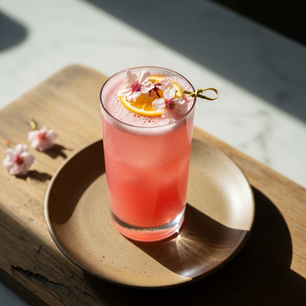 The Luminous Sakura Fizz – A Blossoming Twilight Delight