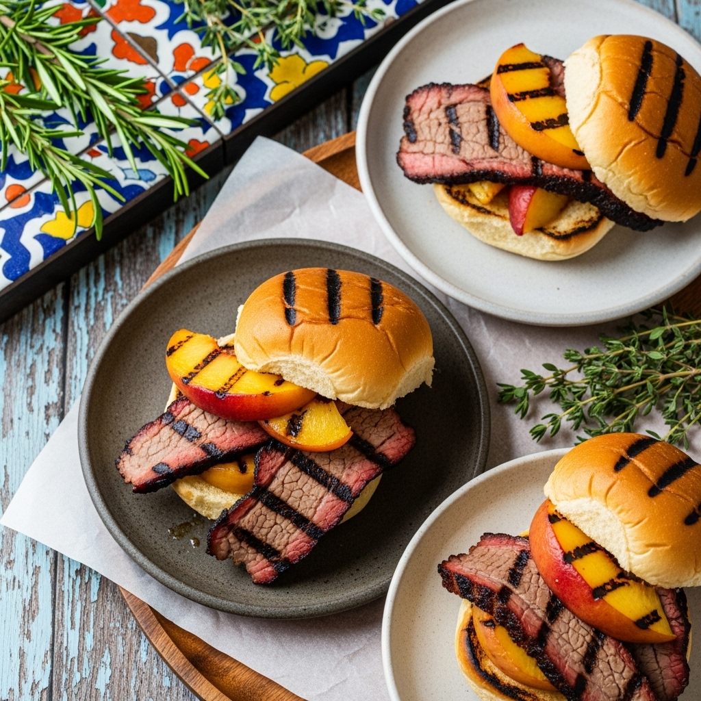 The South’s Best Kept Secret – Fire-Grilled Peach Brisket Sliders
