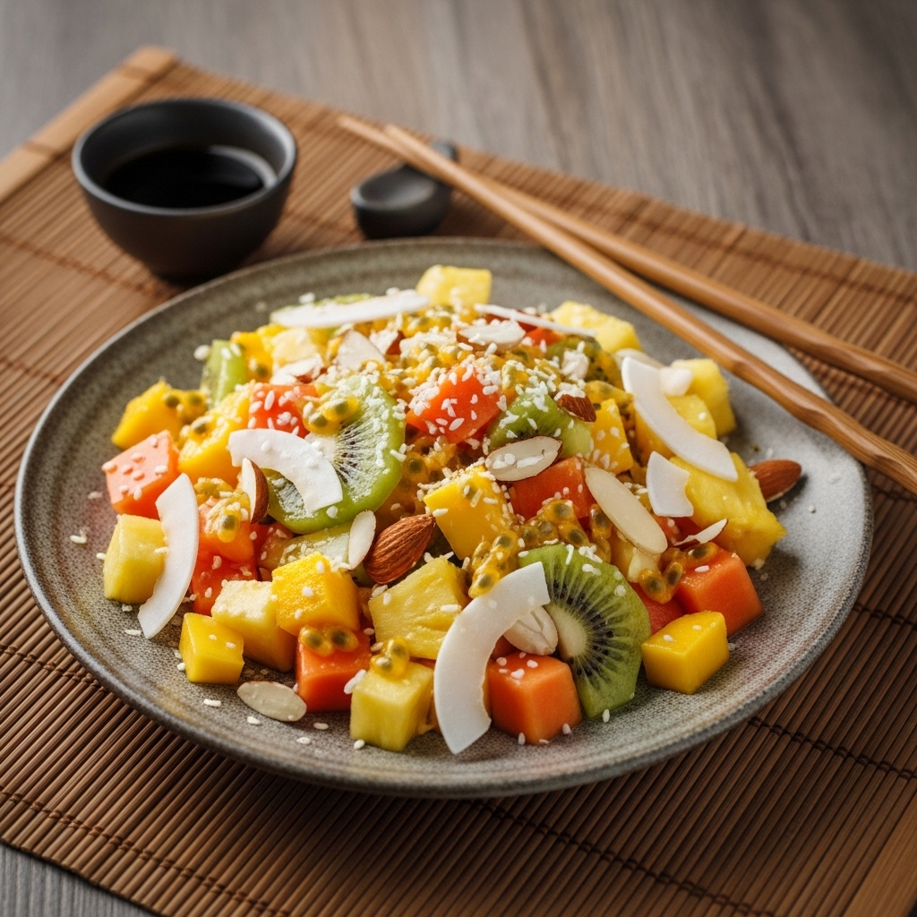 Tropical Coconut-Almond Fruit Salad – A Vegan Caribbean Delight